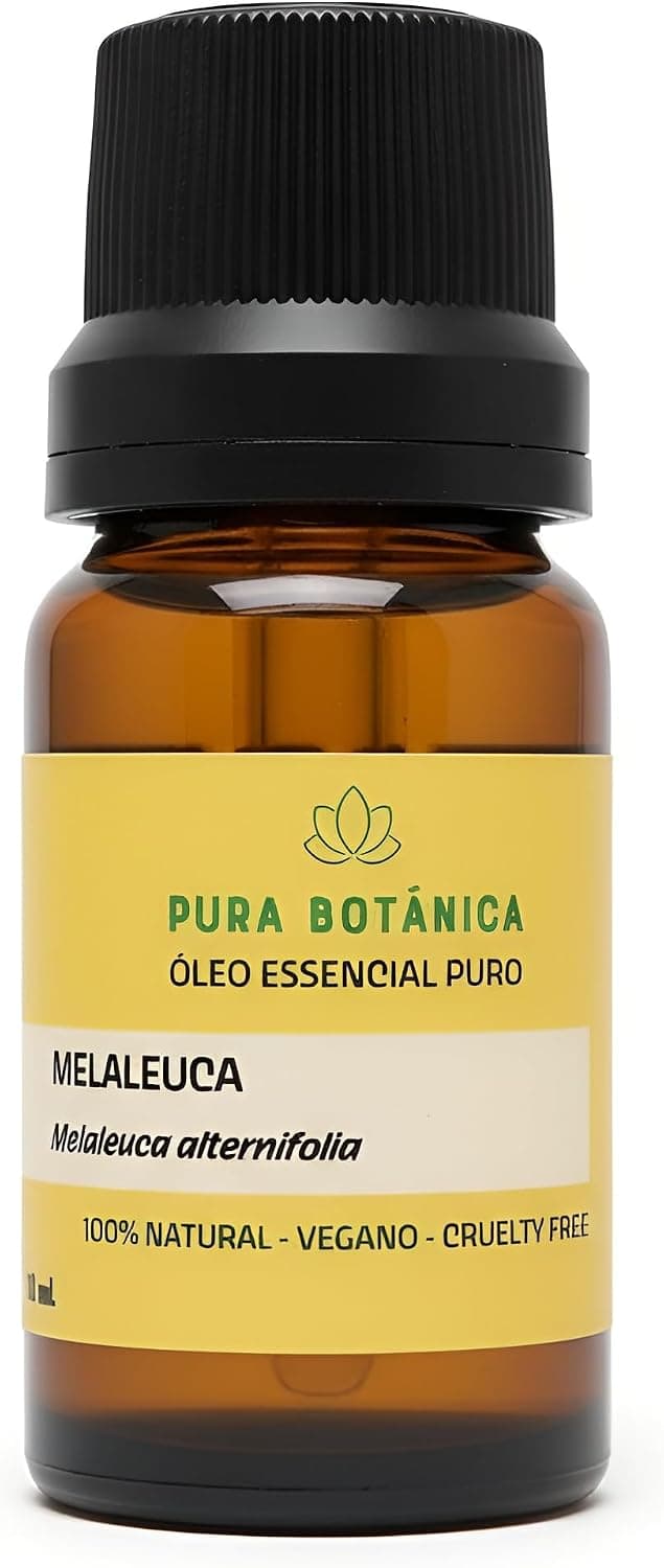 Óleo Essencial de Melaleuca (Melaleuca alternifolia) 100% Puro e Natural – Ideal para Aromaterapia, Pele e Difusor – Pura Botânica 10 mL