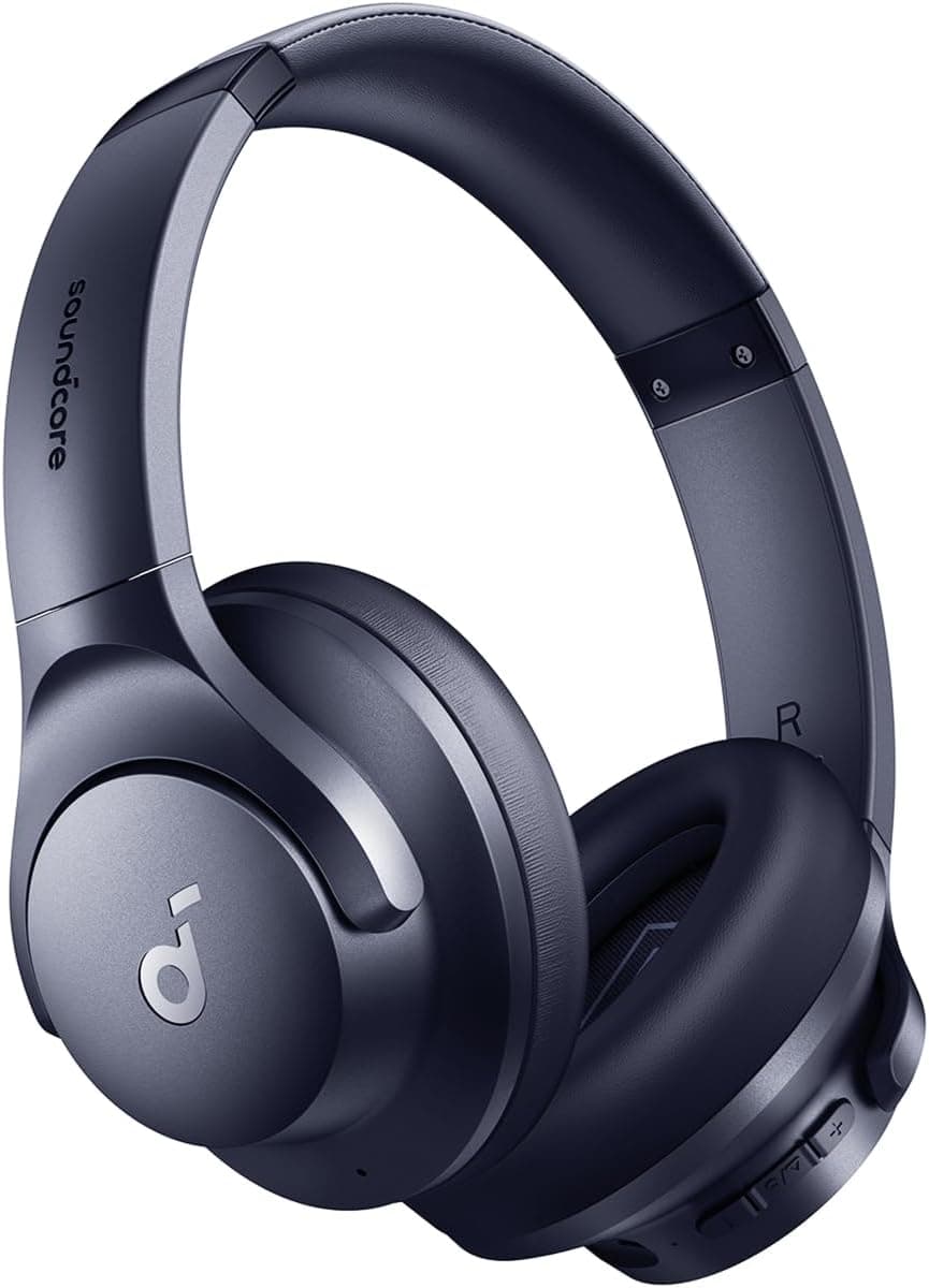 soundcore Q20i da Anker, Fone de Ouvido Bluetooth com Cancelamento de Ruído Híbrido Ativo, Headphone Sem Fio, 60h Bateria, Áudio Hi-Res, Graves Potentes, App Personalização, Modo Transparência, Azul