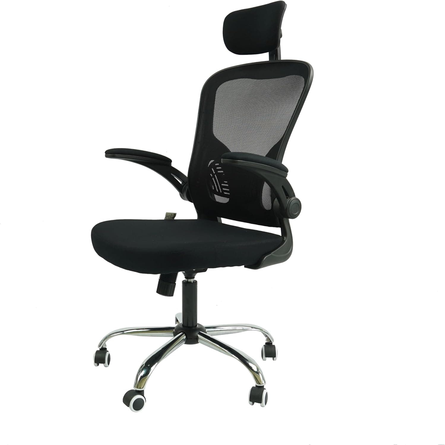 Cadeira Ergonômica Eurynom, Giratória, para Escritório e Home Office, com Encosto Reclinável, Braços Pivotantes, Apoio de Cabeça, Apoio Lombar (Preta)