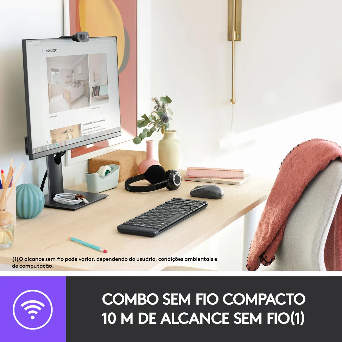 Logitech MK220: Combo Teclado e Mouse Sem Fio Profissional